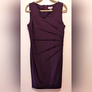 Calvin Klein Purple Eggplant Sleeveless Sheath Dress 12